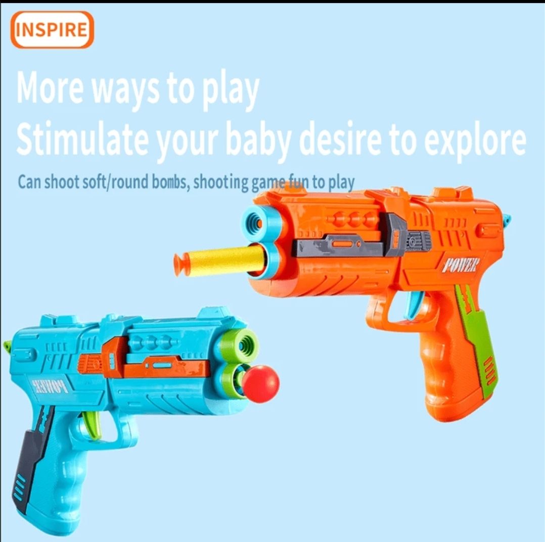 Kids' Toy Gun with Simulation Structure & Target | Manual Sliding Lock Creative Launching Toy with EVA Foam Bullets for Indoor & Outdoor Play | Safe Soft Ammo, Manual Operation, Fun Shooting Game.