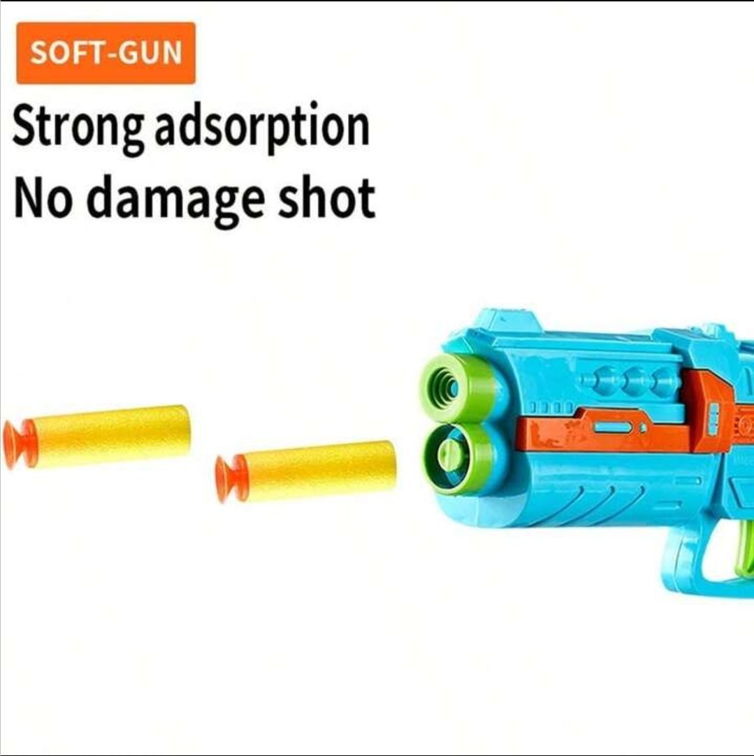 Kids' Toy Gun with Simulation Structure & Target | Manual Sliding Lock Creative Launching Toy with EVA Foam Bullets for Indoor & Outdoor Play | Safe Soft Ammo, Manual Operation, Fun Shooting Game.