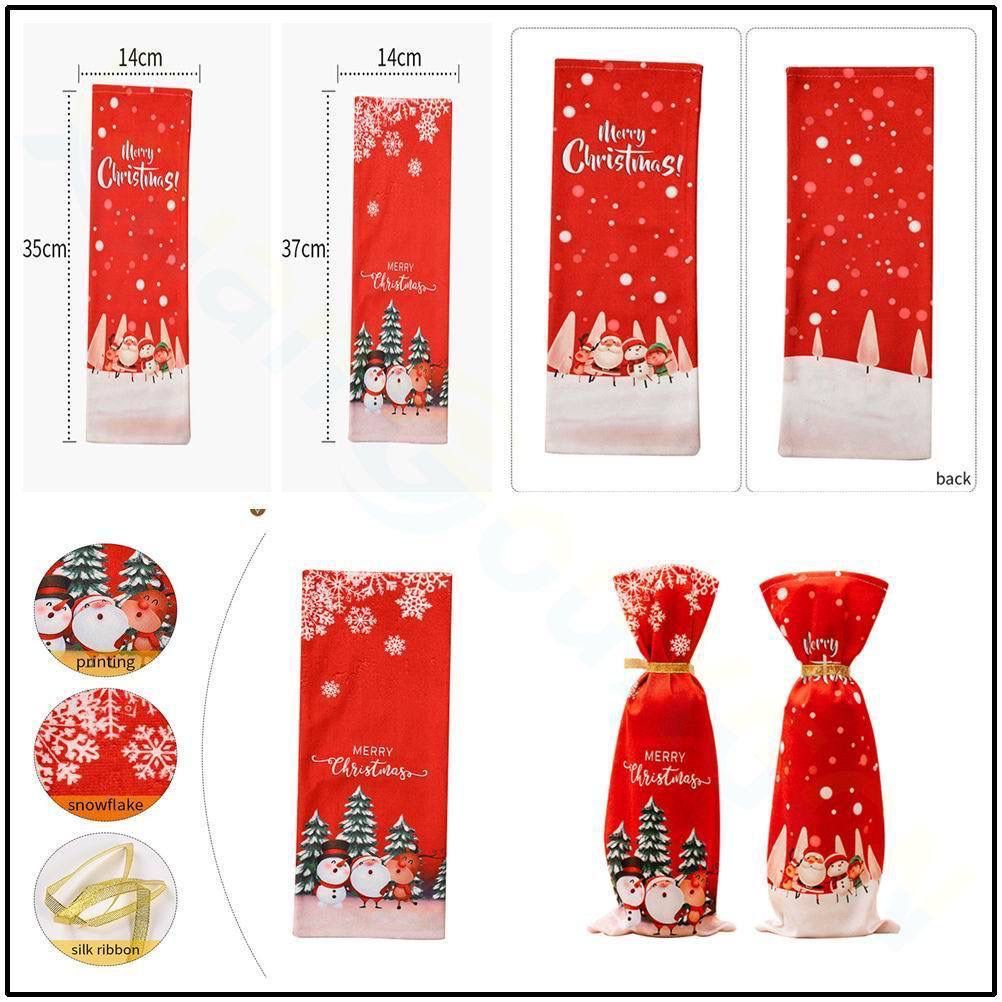 Gift & Wine Bottle Cover Bag | Reusable Christmas Gift Bag for Wine or Champagne Bottles | Elegant Decorative Fabric Cover for Holiday Parties, Gifting & Festive Celebrations