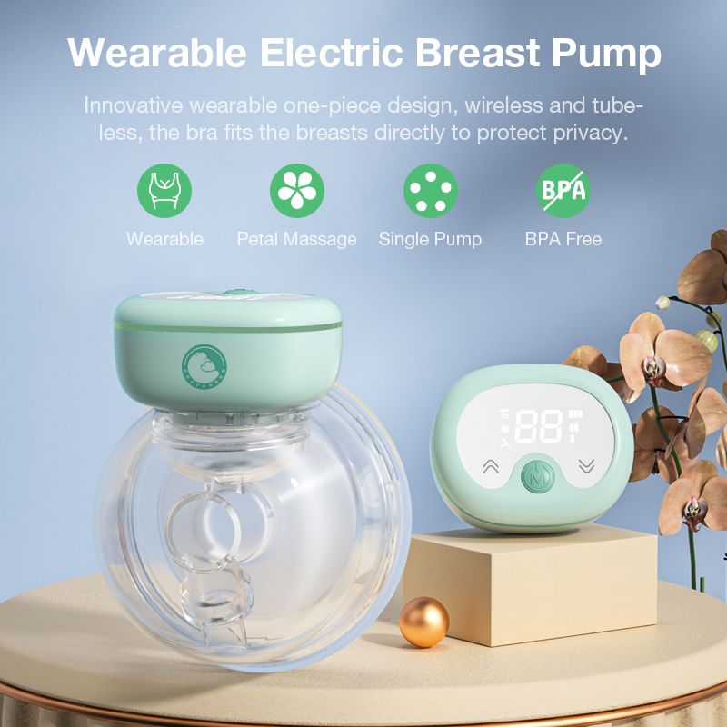 Wearable & Rechargeable Electric Breast Pump, Wireless Hands-Free Portable Milk Extractor, BPA-Free Comfortable Breastfeeding Pump with Strong Suction Power & Quiet Operation