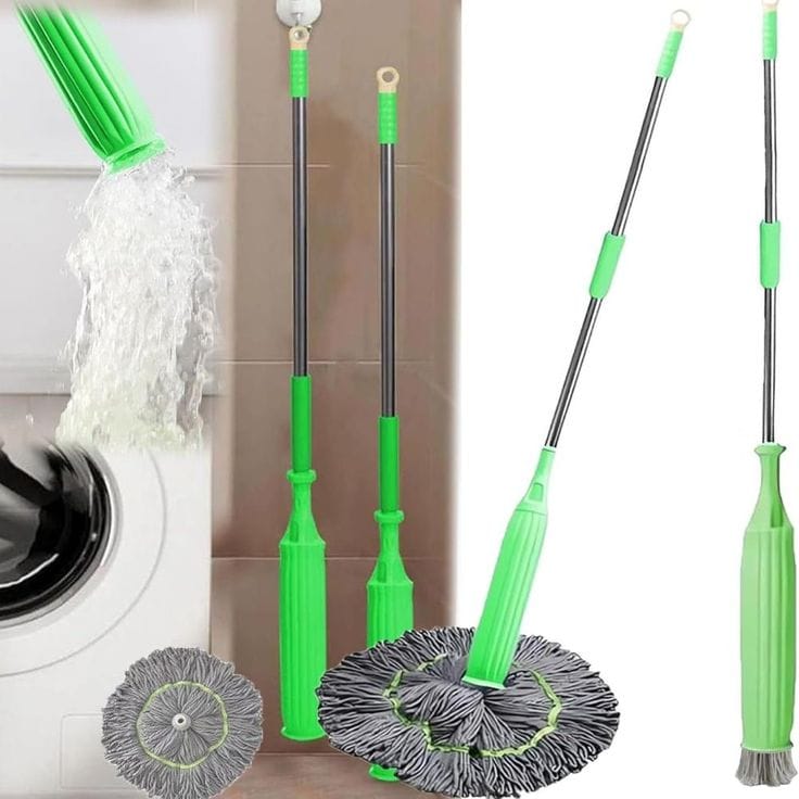 New Upgrade 144cm Pocket Wringing Mop | High-Absorption Self-Twisting Cleaning Mop | Efficient Floor Cleaning Tool for Home, Office, and Easy Wet or Dry Mopping