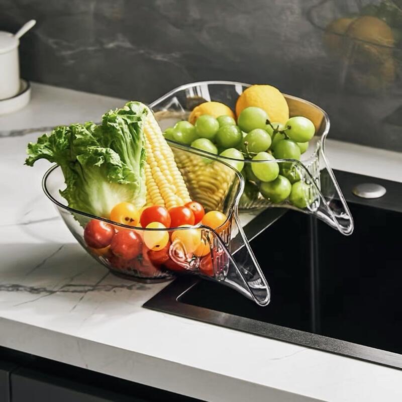 New Multifunctional Drain Basket / Bowl – Household Kitchen Gadget, Sink Vegetable Basin, Rice Washing Colander, Fruit Plate, Practical and Multi-Purpose for Daily Use