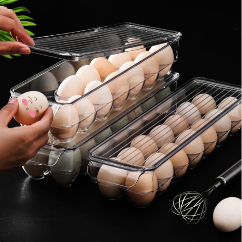High Quality 14-Grid Egg Tray – Durable Acrylic Egg Holder for Fridge Organization, Space-Saving Storage, Keep Eggs Protected, Neat and Easily Accessible in the Kitchen