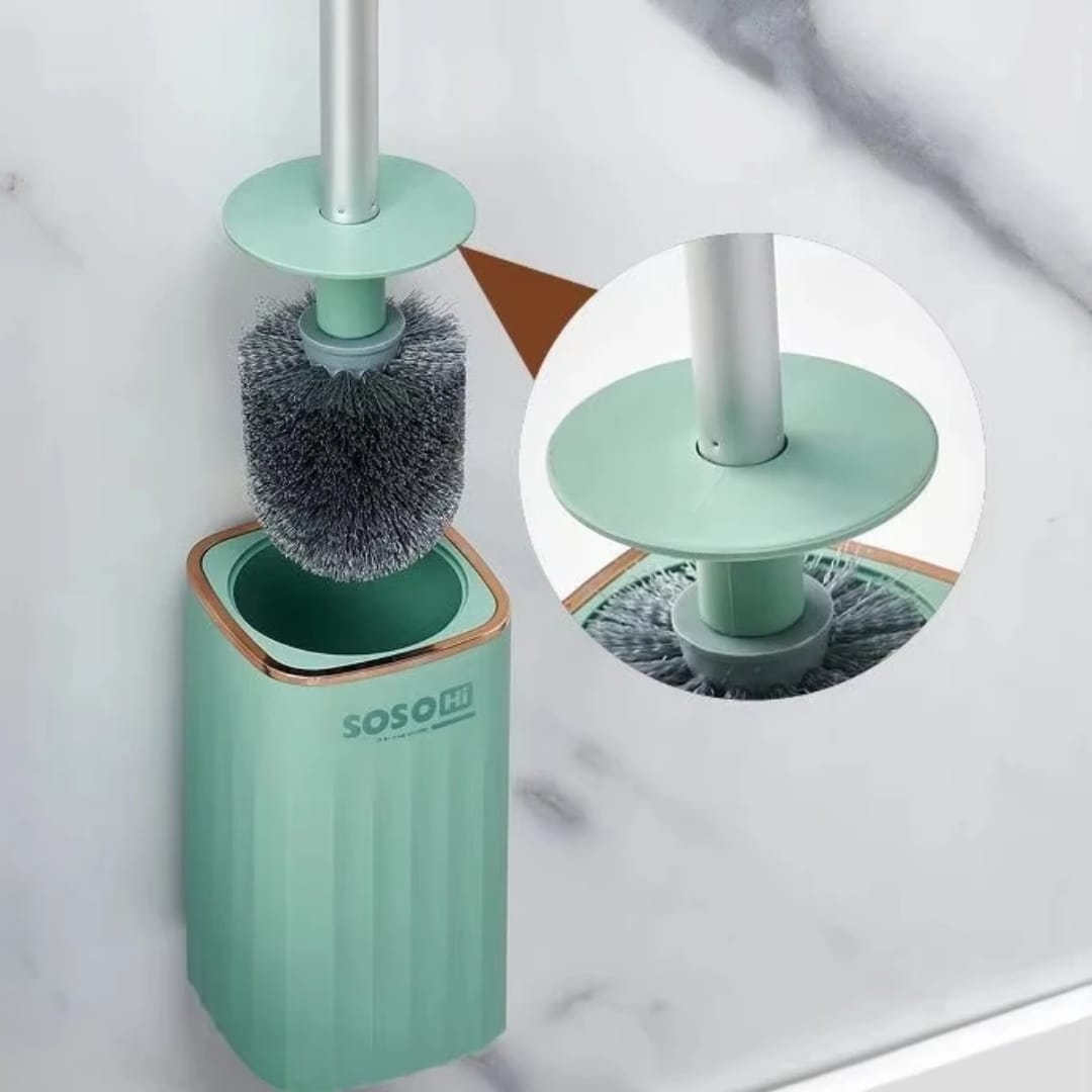 Wall-Mounted Toilet Cleaning Brush Set with Holder – Hard Bristles, Long Handle, Efficient Corner Cleaning, Durable Bathroom Accessory for Home Use