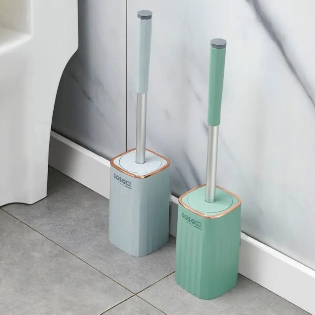 Wall-Mounted Toilet Cleaning Brush Set with Holder – Hard Bristles, Long Handle, Efficient Corner Cleaning, Durable Bathroom Accessory for Home Use