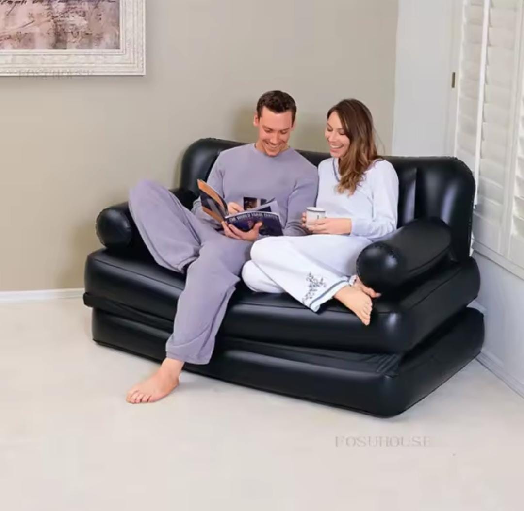 5-in-1 Air Sofa Restocked with Multi-Functional Design for Versatile Home and Outdoor Use, Strong 300kg Weight Endurance and Convenient Included Pump for Quick, Easy Inflation Anytime
