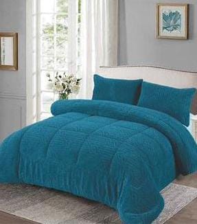 Heavy Sherpa Woolen Duvet Set with Ultra-Warm, Soft, and Cozy Design for Comfortable Bedroom Use, Complete Bedding Set with Duvet, Bedsheet, and Pillow Cases for Restful Sleep