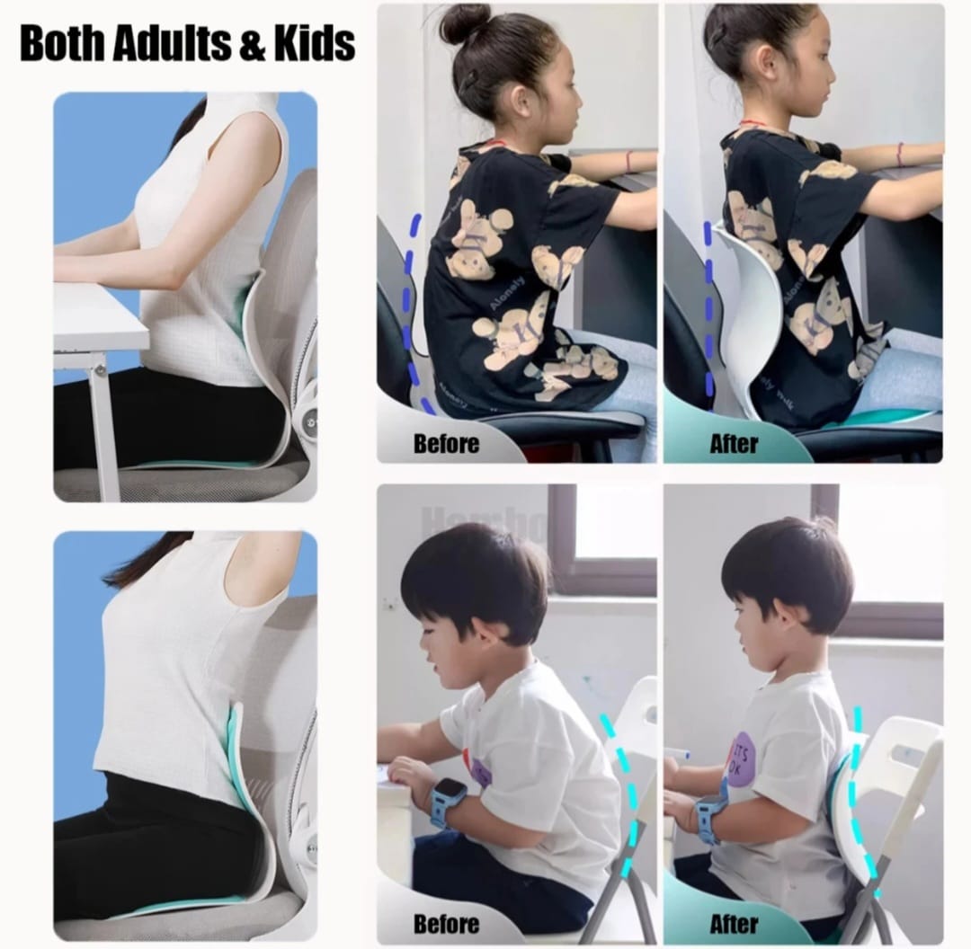 Ergonomic Back Support Cushion – Contoured 30x32x30cm Size Lumbar Pillow for Office Chair, Car Seat, and Home Use for Posture Correction and Comfort