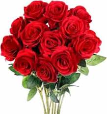 A bunch of artificial home decor OPEN PETALS roses without vase (12 flowers) for your office or home table top/center pieces