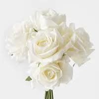 A bunch of artificial home decor OPEN PETALS roses without vase (12 flowers) for your office or home table top/center pieces