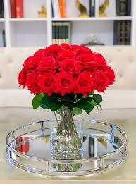 A bunch of artificial home decor OPEN PETALS roses without vase (12 flowers) for your office or home table top/center pieces