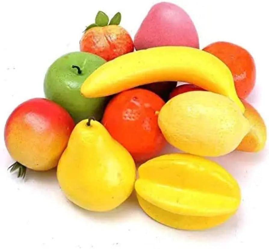 ARTIFICIAL ASSORTED FAKE FRUIT SET ADDS SWEET, CHEEKY CHARM TO YOUR DECOR. PERFECT FOR KITCHEN, DINING, STORE DISPLAYS, OR PHOTO PROPS. REALISTIC, COLORFUL, AND REUSABLE FOR VIBRANT, LASTING STYLE!