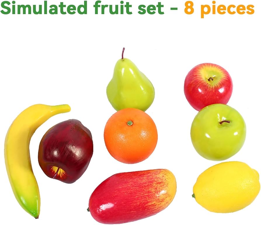 ARTIFICIAL ASSORTED FAKE FRUIT SET ADDS SWEET, CHEEKY CHARM TO YOUR DECOR. PERFECT FOR KITCHEN, DINING, STORE DISPLAYS, OR PHOTO PROPS. REALISTIC, COLORFUL, AND REUSABLE FOR VIBRANT, LASTING STYLE!