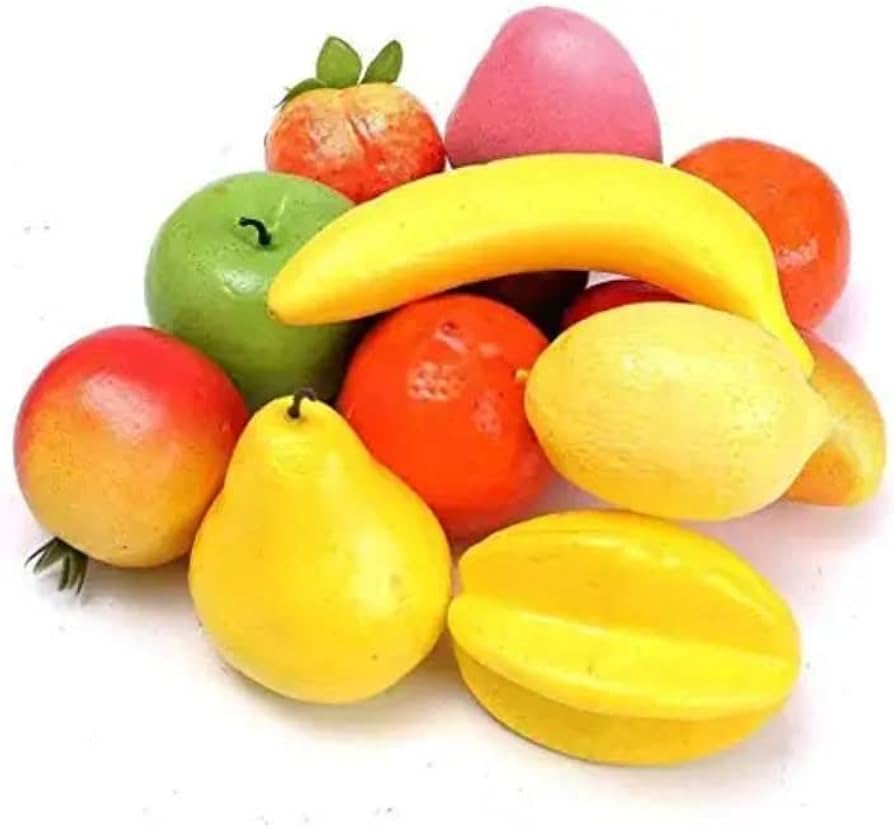 ARTIFICIAL ASSORTED FAKE FRUIT SET ADDS SWEET, CHEEKY CHARM TO YOUR DECOR. PERFECT FOR KITCHEN, DINING, STORE DISPLAYS, OR PHOTO PROPS. REALISTIC, COLORFUL, AND REUSABLE FOR VIBRANT, LASTING STYLE!