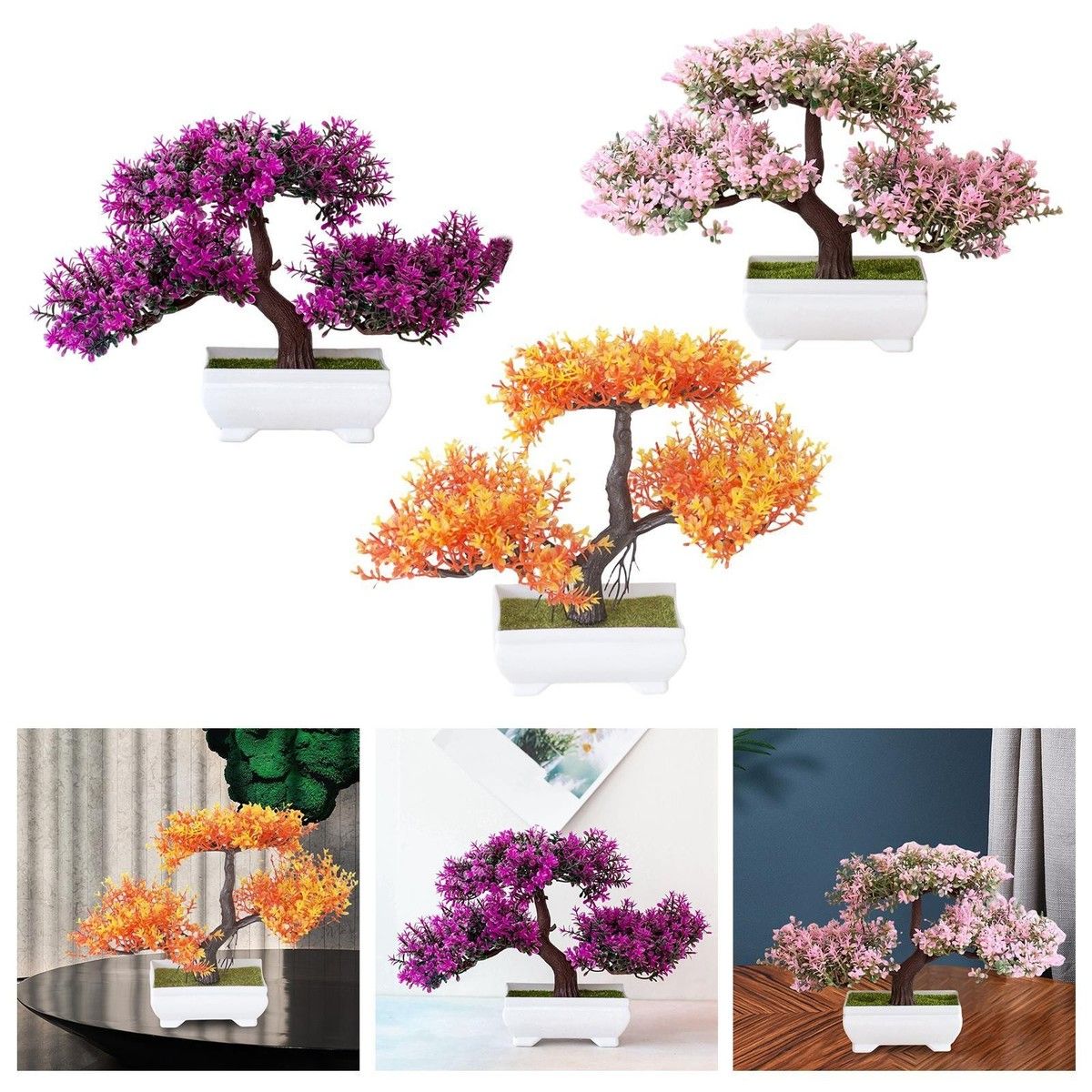 1PC ADORABLE POTTED BONSAI FLOWERS BRING NATURAL BEAUTY AND CHARM TO ANY ROOM. PERFECT FOR HOME, OFFICE, OR GIFTING. REALISTIC, MAINTENANCE-FREE, AND EASY TO DISPLAY FOR LASTING STYLE.