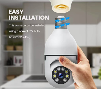 HD 1080P IP Camera Bulb Surveillance Automatic Human Hidden Wireless Panoramic Home Security WiFi CCTV Smart Two Audio Night Vision LED Light Cameras（No TF Card）