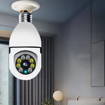 HD 1080P IP Camera Bulb Surveillance Automatic Human Hidden Wireless Panoramic Home Security WiFi CCTV Smart Two Audio Night Vision LED Light Cameras（No TF Card）