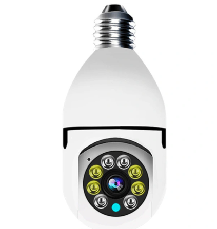 HD 1080P IP Camera Bulb Surveillance Automatic Human Hidden Wireless Panoramic Home Security WiFi CCTV Smart Two Audio Night Vision LED Light Cameras（No TF Card）