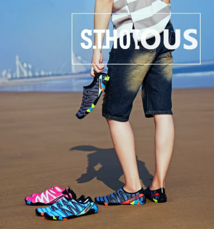 1Pair Unisexes Outdoor Aqua Shoes Couples Vacation Beach Barefoot Swimming Shoes Indoor Fitness Yoga Shoes