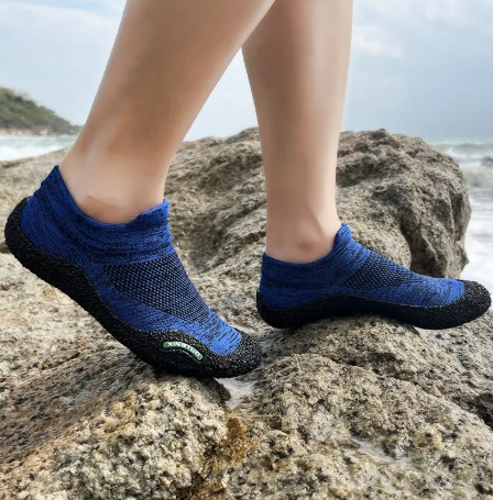 1Pair Ultralight Non-slip Rubber Beach Shoes Men Women Outdoor Swimming Fishing Upstream Wading Shoes Indoor Fitness Sports Yoga Shoes