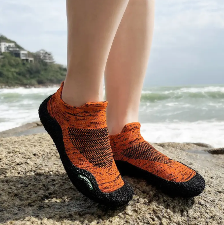 1Pair Ultralight Non-slip Rubber Beach Shoes Men Women Outdoor Swimming Fishing Upstream Wading Shoes Indoor Fitness Sports Yoga Shoes