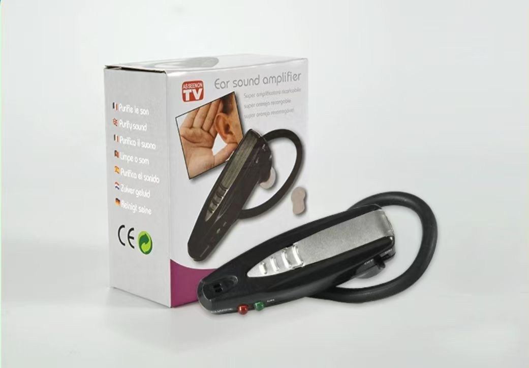 1pc BTE Rechargeable Hearing Aid in Ear Hearing Aid Sound Amplifier for elderly Adjustable Black