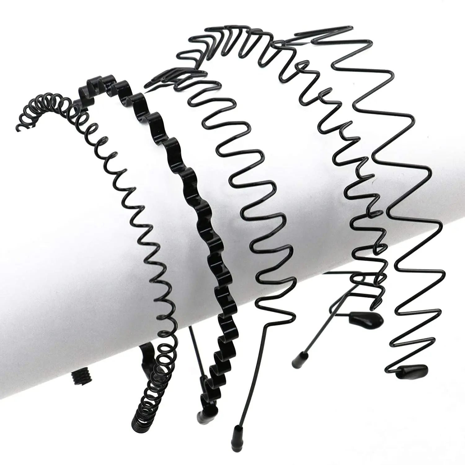 3pcs/set Unisex Black Elastic Non Slip Simple Metal Headbands For Men Women Wavy Hairband Spring Hair Hoop Fashion Hair Accessories