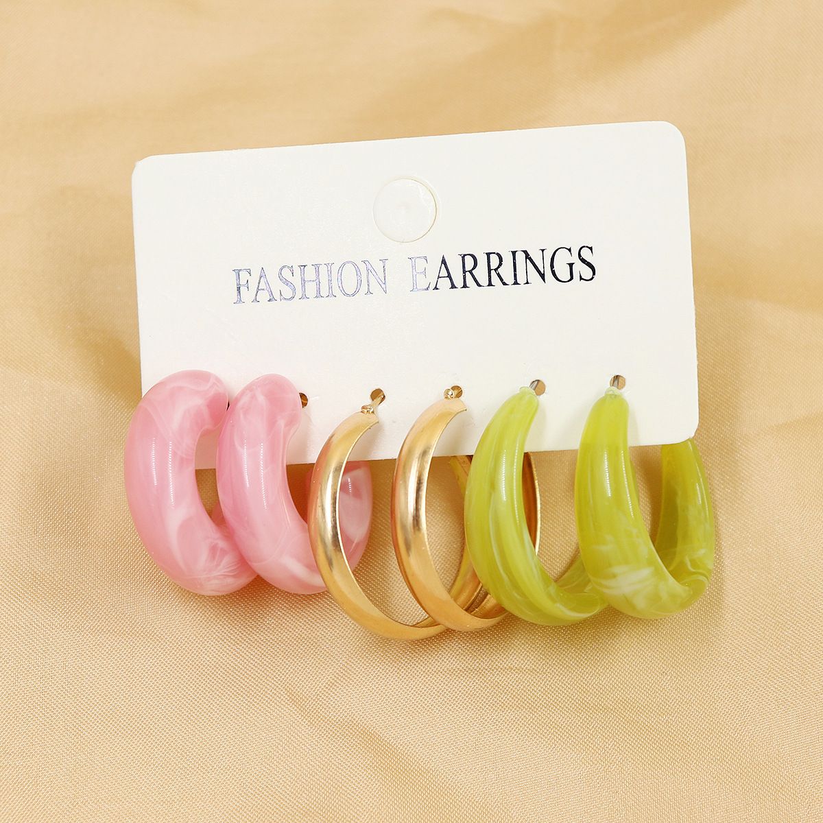5 Pairs A Set Fashion Zinc Alloy Faux Pearl Rotation Geometry Decorative Earrings Womens Daily Decoration