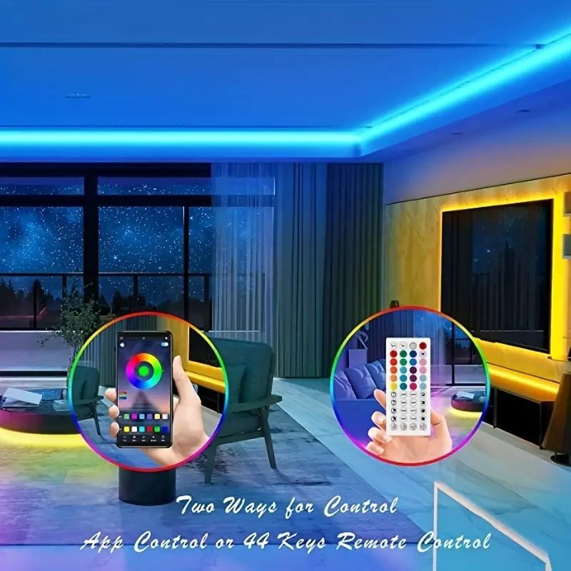 24V 3535RGB LED strip with 44 keys Bluetooth music RGB strip set self-adhesive LED ambient light strip