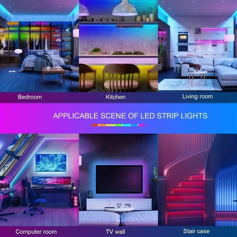 24V 3535RGB LED strip with 44 keys Bluetooth music RGB strip set self-adhesive LED ambient light strip