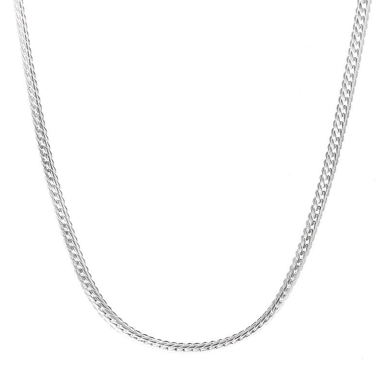 2pcs/set necklace+ bracelet Silver Color Luxury Brand Design Noble 6mm Necklace Chain For Woman Men Fashion Wedding Engagement Jewelry