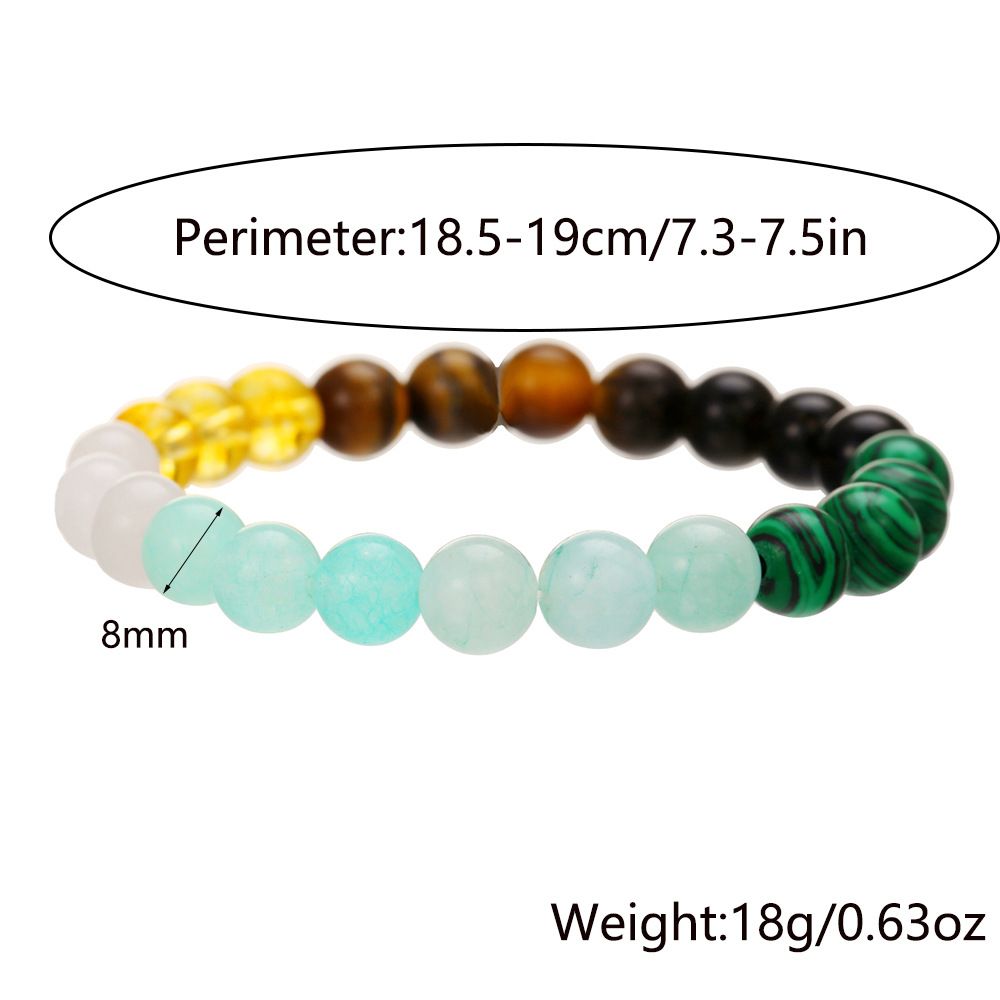 Natural Stone Bracelet Women Men Attract Good Luck Money Health Green Malachite Tiger Eye Beads Bangles