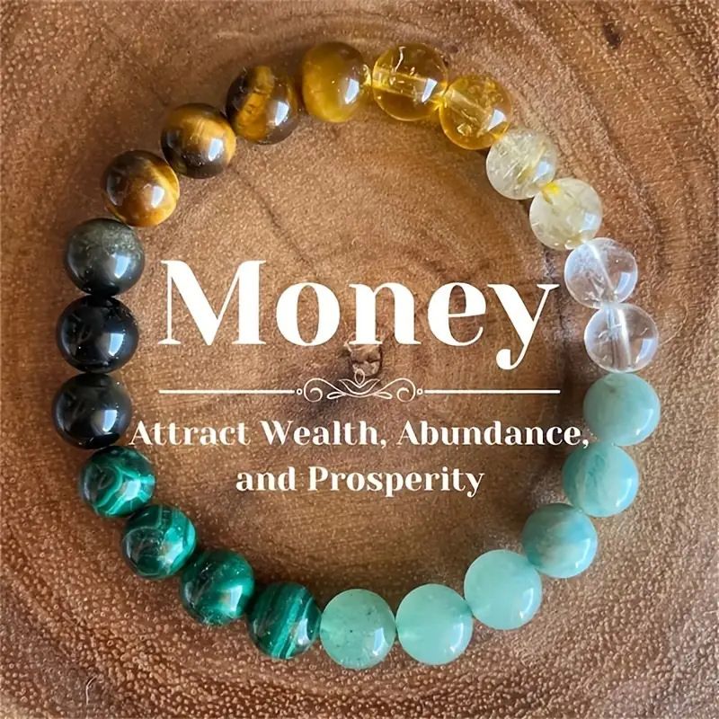 Natural Stone Bracelet Women Men Attract Good Luck Money Health Green Malachite Tiger Eye Beads Bangles