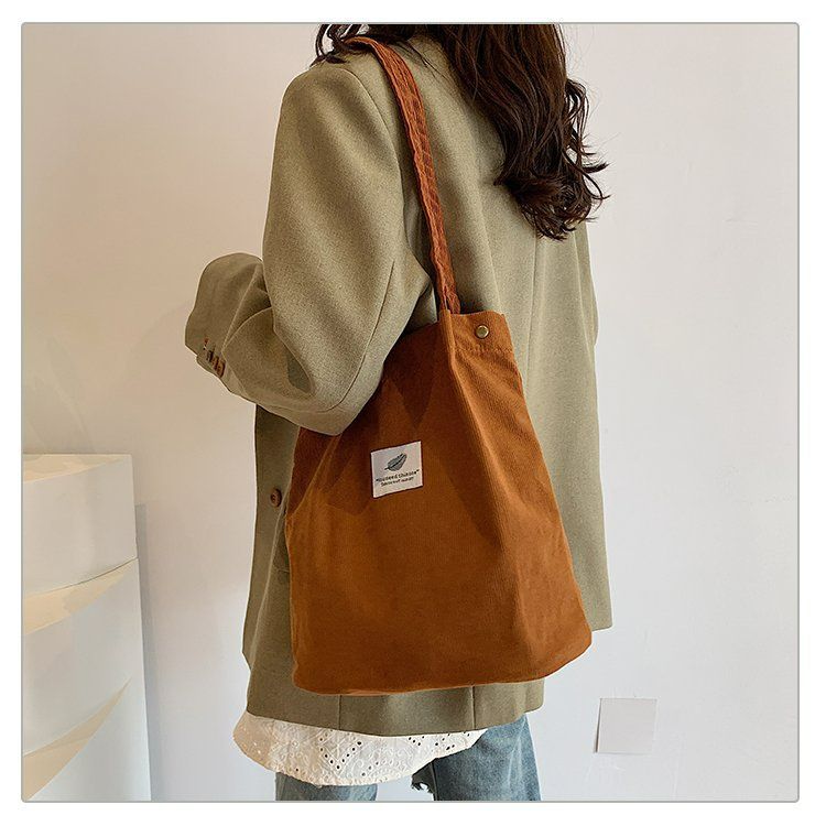 Bags for Women Corduroy Shoulder Bag Reusable Shopping Bags Casual Tote Female Handbag for A Certain Number of Dropshipping
