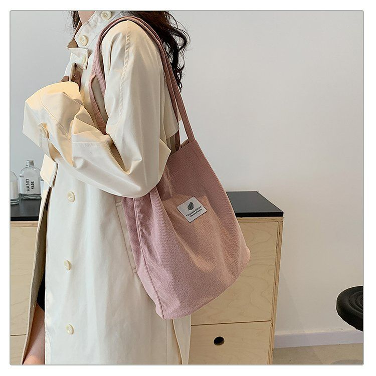 Bags for Women Corduroy Shoulder Bag Reusable Shopping Bags Casual Tote Female Handbag for A Certain Number of Dropshipping