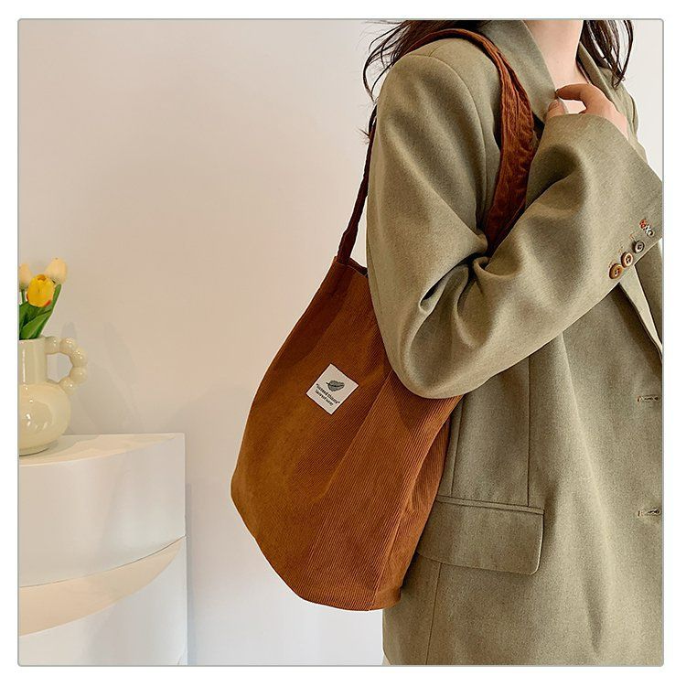 Bags for Women Corduroy Shoulder Bag Reusable Shopping Bags Casual Tote Female Handbag for A Certain Number of Dropshipping