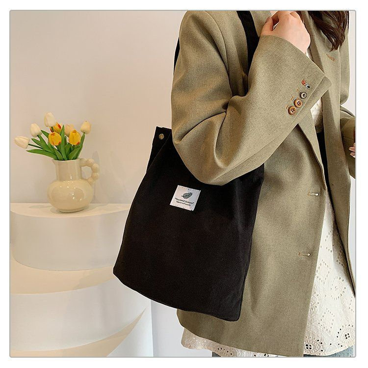 Bags for Women Corduroy Shoulder Bag Reusable Shopping Bags Casual Tote Female Handbag for A Certain Number of Dropshipping