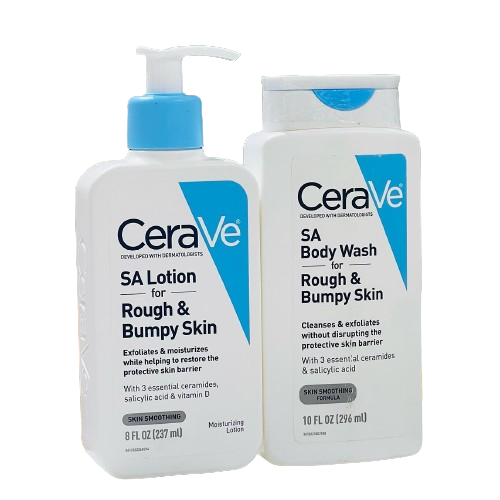 CeraVe SA Lotion for Rough & Bumpy Skin Plus CeraVe SA Body Wash for Rough & Bumpy Skin Smooths Rough Skin, Exfoliates Dead Cells, Moisturizes, Soothes, & Repairs Skin Barrier