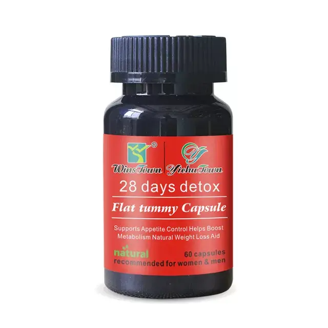 28 Days Detox Flat Tummy Capsules Supports Detoxification, Burns Belly Fat, Aids Weight Loss, Boosts Energy, Natural Herbal Ingredients