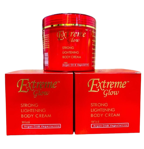 Extreme Glow Strong Lightening Body Cream with Argan Oil and Vegeclairine Brightens Dark Spots, Evens Skin Tone, Hydrates, Smooths for a Soft Radiant Body