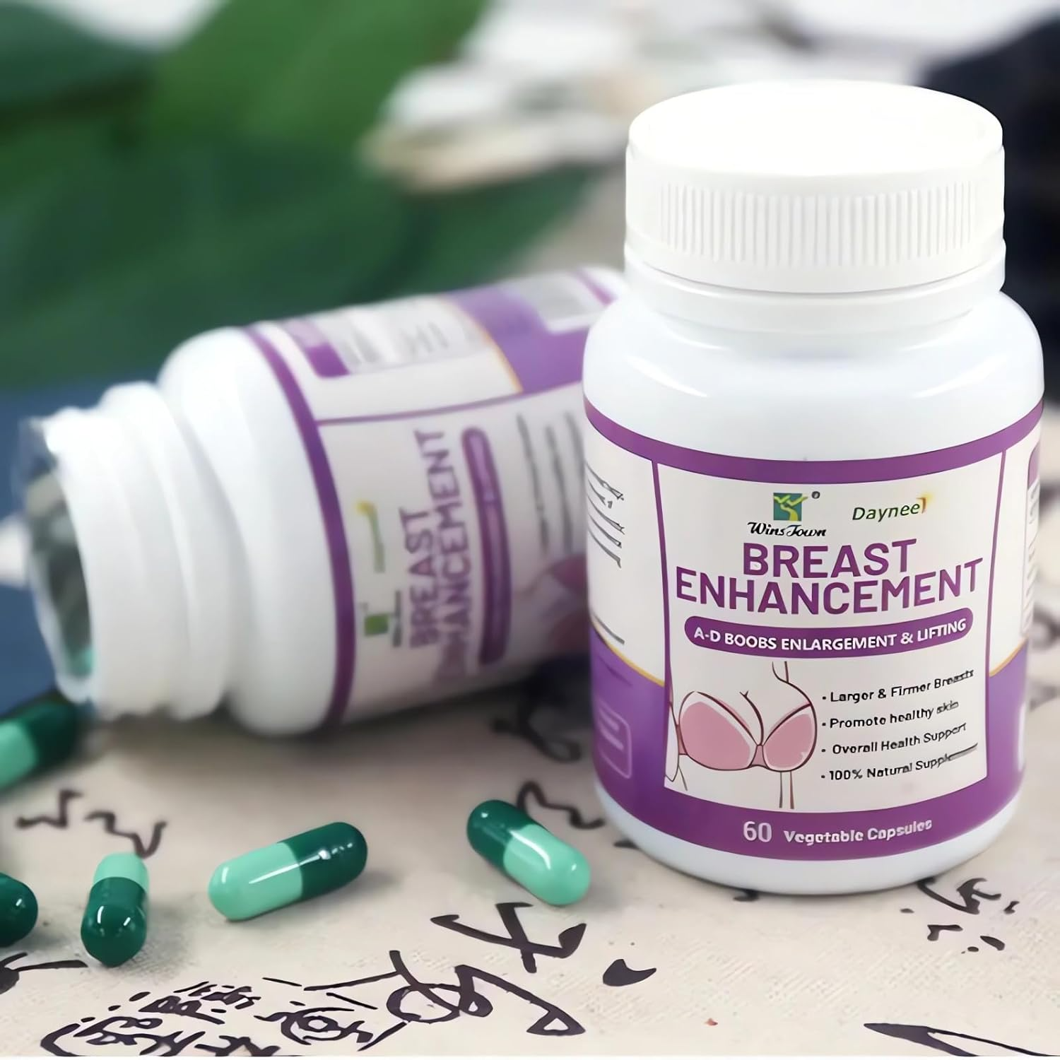 Breast Enhancement Capsules For Natural Bust Enlargement, Firming, Lifting & Skin Support 60 Capsules Enhances Bust Size, Firms Breasts, Promotes Healthy Skin & Boosts Confidence Naturally