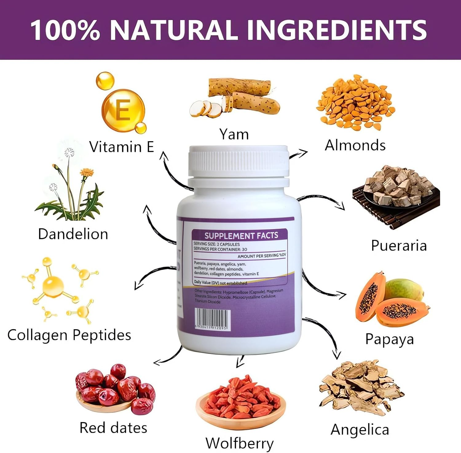 Breast Enhancement Capsules For Natural Bust Enlargement, Firming, Lifting & Skin Support 60 Capsules Enhances Bust Size, Firms Breasts, Promotes Healthy Skin & Boosts Confidence Naturally