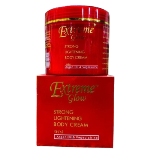 Extreme Glow Strong Lightening Body Cream with Argan Oil and Vegeclairine Brightens Dark Spots, Evens Skin Tone, Hydrates, Smooths for a Soft Radiant Body
