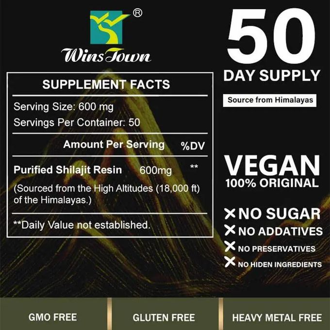 Pure Himalayan Organic Shilajit Resin 50g High Potency Mineral Resin For Strength Endurance Focus And Daily Vitality