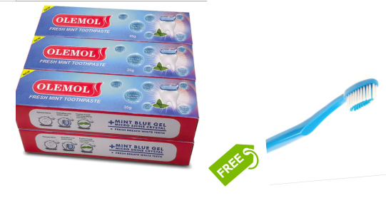 OLEMOL 3pcs toothpaste and 6 toothbrushes Toothpaste Freshens the mouth Whiten teeth to keep your mouth healthy