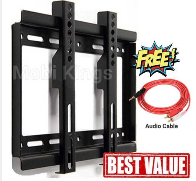 【Clearance Sale】14''- 43'' TV Flat Panel Wall Bracket Holder + Audio Cable
