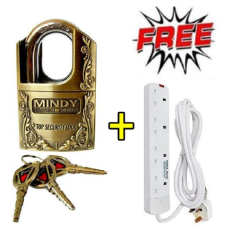 Mindy Top Security Padlock + Free 4 Way Power Extension
