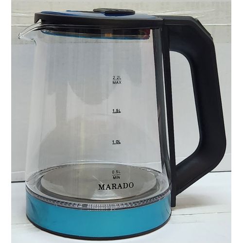 ELECTRIC KETTLE. Marado Electric Illuminating Borosilicate Glass Hot Tea Water Boiling Kettle, 2.2LLiter, 1500W