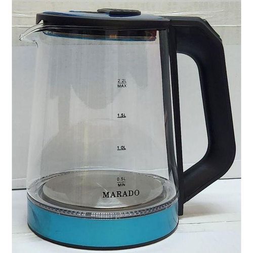 ELECTRIC KETTLE. Marado Electric Illuminating Borosilicate Glass Hot Tea Water Boiling Kettle, 2.2LLiter, 1500W