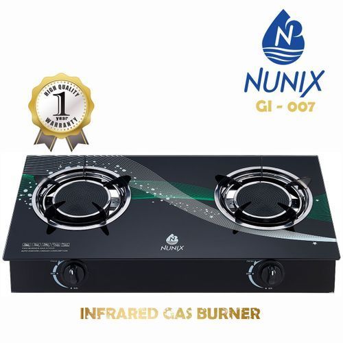 Nunix 2 Burner Low Gas Consumption Glass Top Table Infrared Cooker Looking For Best Two Burner Cooker Then This Is The Ideal Cooker Long Lasting Yet Very Affordable, durable stainless steel body